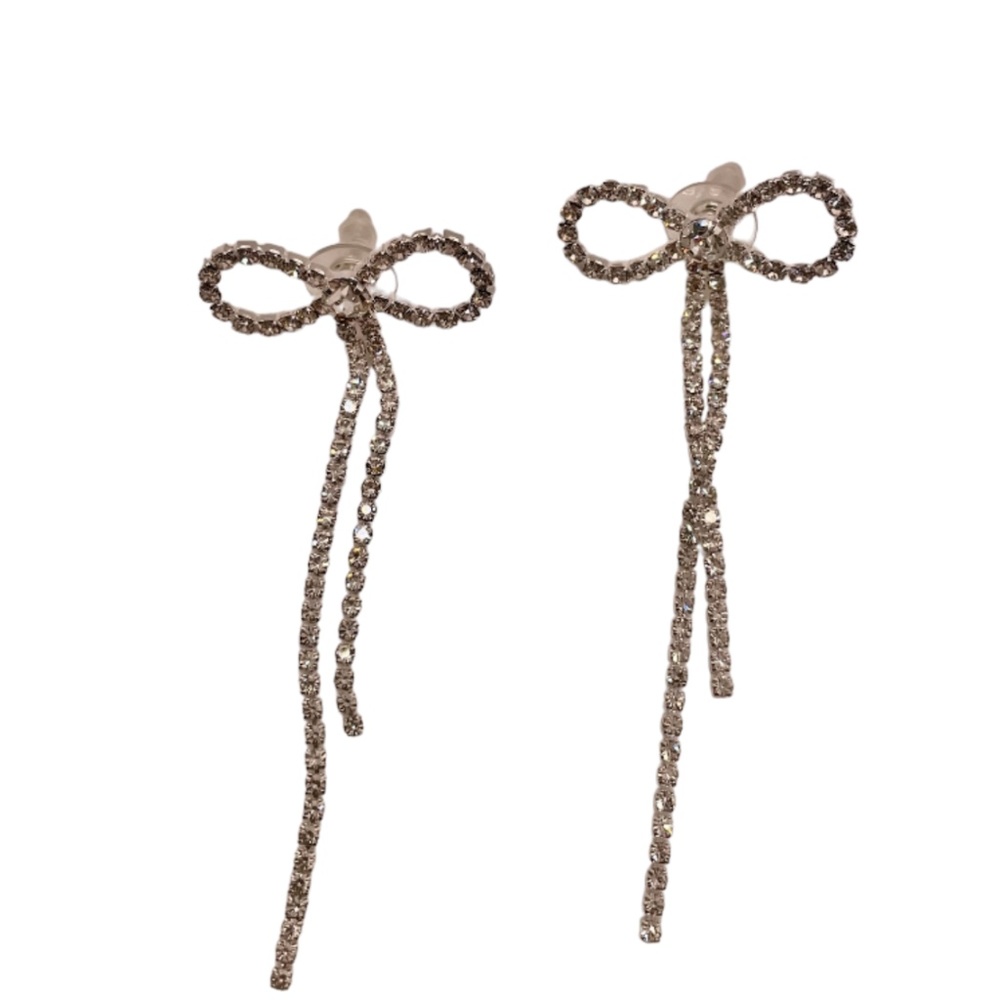 ❤️ FREE Bow Rhinestone Classy Girly Trendy Soft Drop Classy Elegant Hip Earrings
